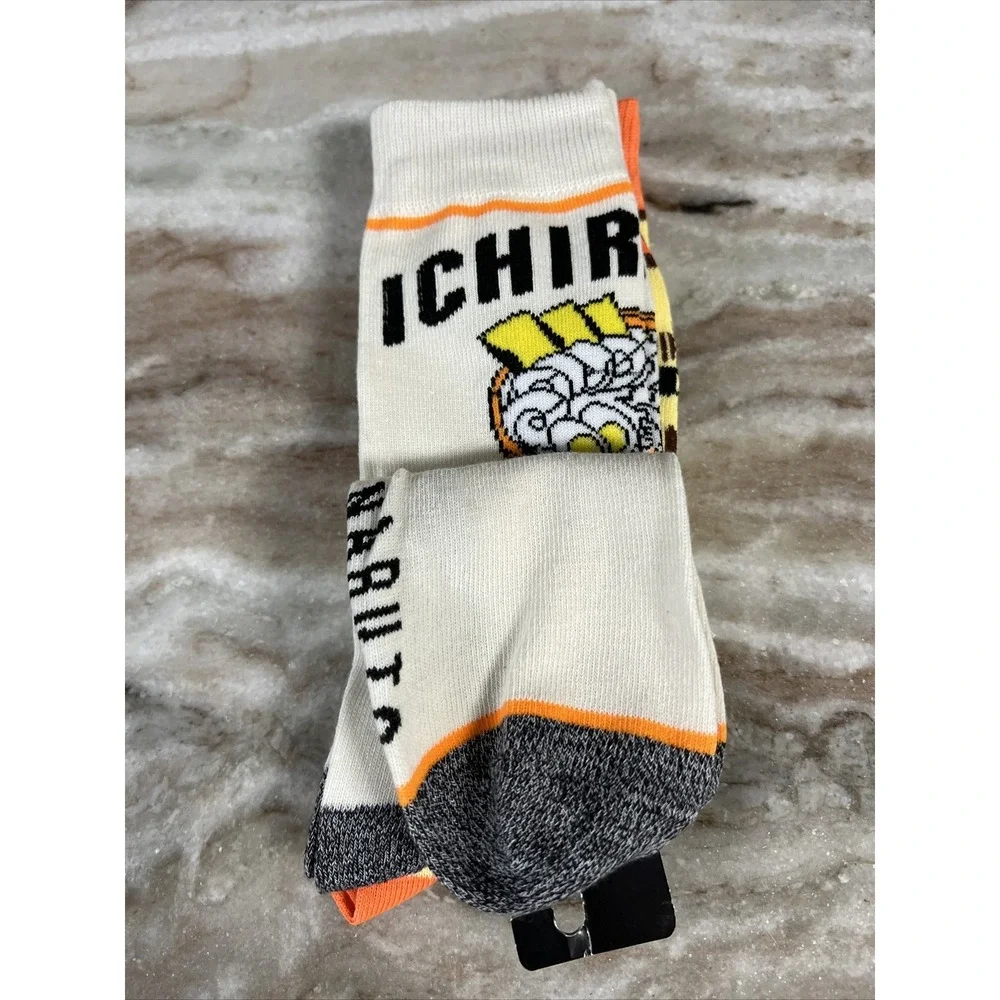 Naruto Shippuden Collection Ramen Noodle‎ Soup Crew Socks (2 Pair) Sz 8-12